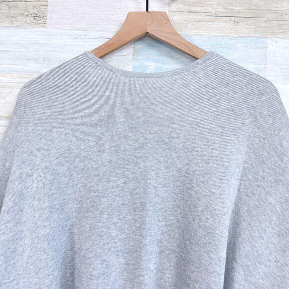 Lilla P Longline Open Front Ruana Sweater Gray Ribbed Knit Womens One Size OS - Picture 5 of 7